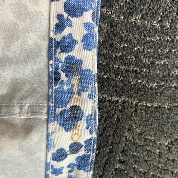 MICHAEL KORS Floral Izzy Cropped Skinny Pants Jeans White/Blue - Size 10 - Picture 5 of 8
